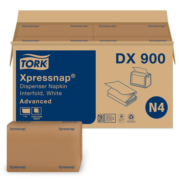 DX900 - Serviette à distributeur Tork Xpressnap®, Blanc - 12pqt, 500f