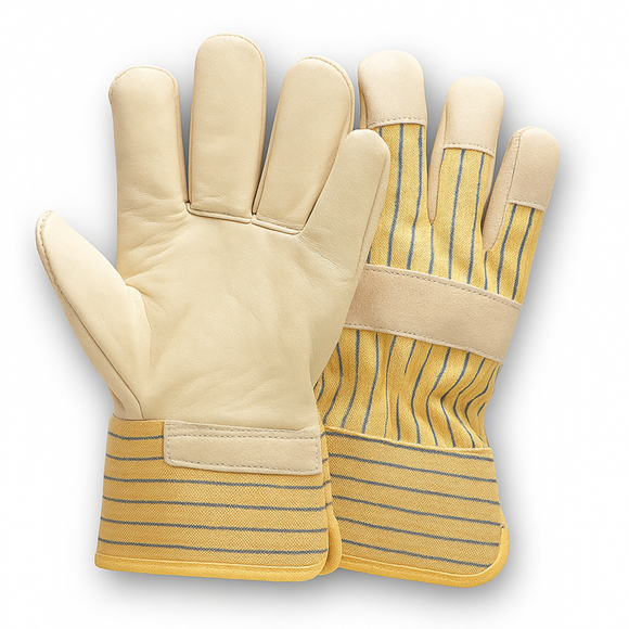 M1411-D - Gant cuir de vache et coton doublé de flanelle