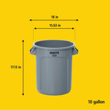 Contenant Brute gris - 10 gallons