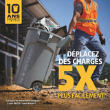 Contenant Brute gris sur Roues - 44 gallons