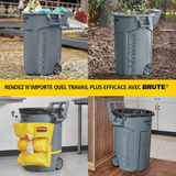 Contenant Brute gris sur Roues - 44 gallons