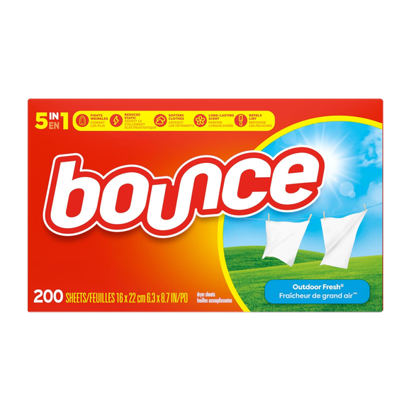 BOUNCE - Feuille d'adoucissant pour sèche-linge - 200/bte