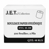 JET-500 - Papier Hygiénique JET 2 plis - 48 rouleaux, 500 feuilles