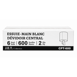 PACP600 - Papier à Main Blanc Center Pull 2 plis - 6rlx, 600f