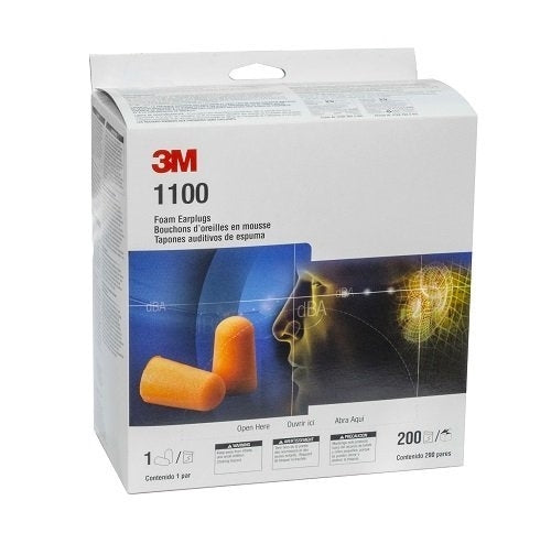 Bouchons d'oreille 3M™ 1100, emballage, 50 PR/PK (94 à 105 dB