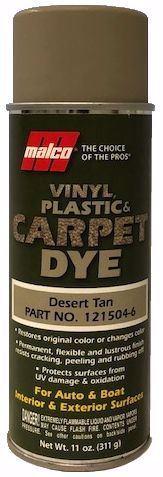 Teinture MALCO pour vinyle, plastique et tapis:  Desert tan   11 oz
