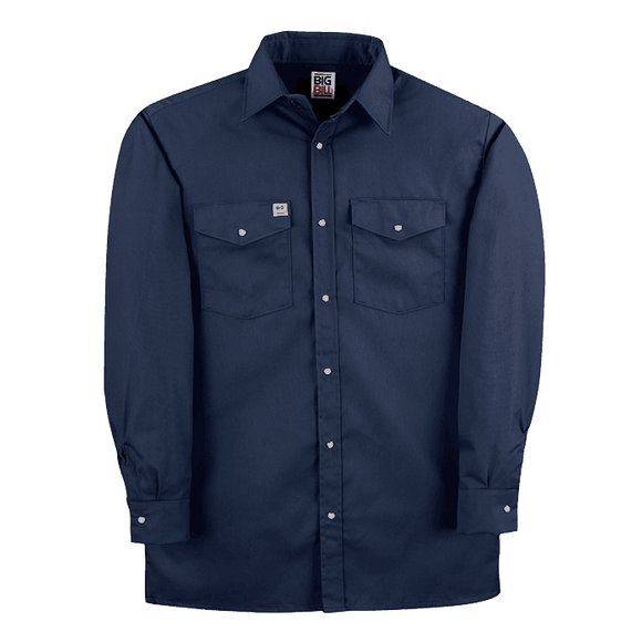 M247 Chemise de Travail à Bouton-Pression Manche Longue Marine