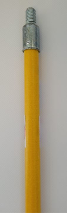 Manche 54'' fibre de verre jaune avec bout de métal