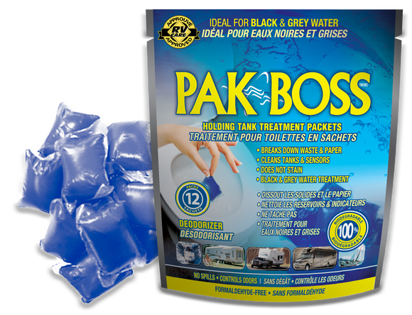 PAK BOSS - Traitement & Désodorisant pour Toilettes en Sachet - 12/paquet