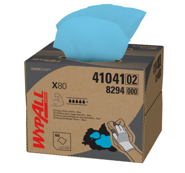 Wypall Bobine de nettoyage WypAll 8347 X80 Hydroknit 1 épaisseur bleu