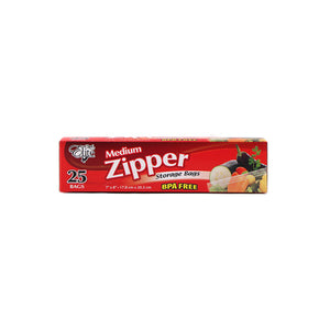 ZIPPER - Sacs Refermables 7" x 8" - 25/bte