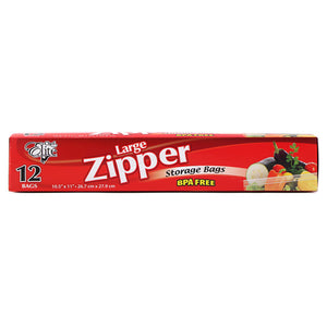 ZIPPER - Sacs Refermables 10.5" x 11" - 12/bte