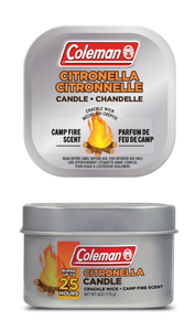 Chandelle citronnelle parfum de feu de camp COLEMAN 25 heures
