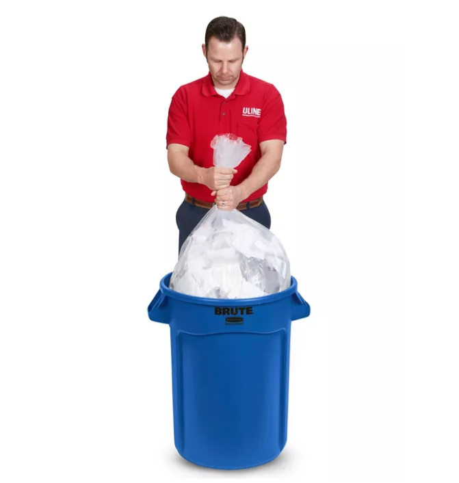 Sacs poubelle en plastique Moxie pour extérieur de 32 gallons transparent,  pour recyclage (20/pqt) 31423